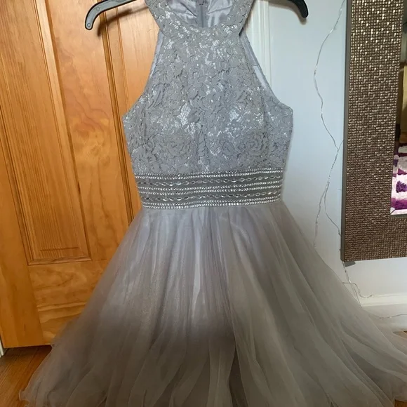 cindy collection usa | Dresses | Juniors Silver Dress Worn Once Size S |  Poshmark